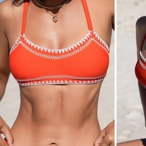 NWT Cupshe Orange Embroidered Bikini